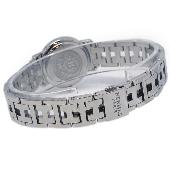 Hermes CL4.230 Clipper Nacre Quartz Watch SS Diamond 143935 - Picture 4 of 7